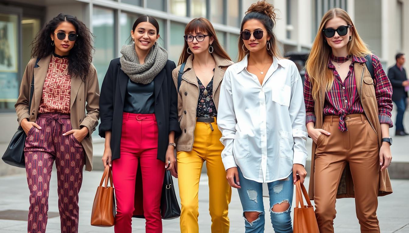 Kobiety w miejskich stylizacjach damskich