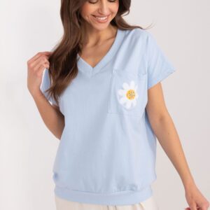 Bluzka Model RV-BZ-9626.28 Light Blue - Rue Paris