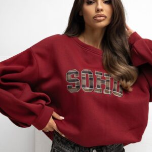 Bluza Damska Model RV-BL-A1040.03 Bordo - Rue Paris