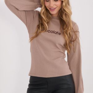 Bluzka Model RV-BZ-A1051.96 Dark Beige - Rue Paris