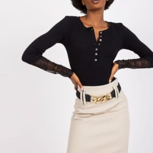 Bluzka Model RV-BZ-7532.29 Black - Rue Paris