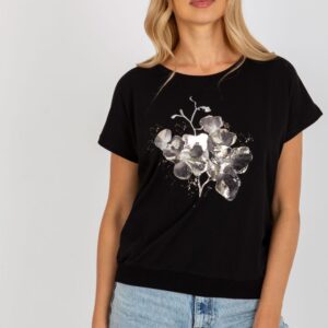 Bluzka Model RV-BZ-8949.18 Black - Rue Paris